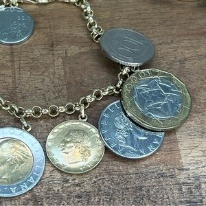 SOLD 14k Milor Italy Coin Bracelet Earrings Set